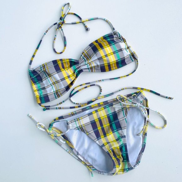 Victoria's Secret Plaid Halter Bandeau Two Piece